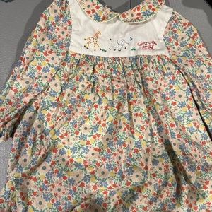 Baby Boden Floral Animal Embroidery Dress